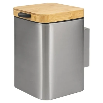 Imagen de bremermann Cubo de basura pared 3 litros, 2 vías, rectangular (acero inoxidable)
