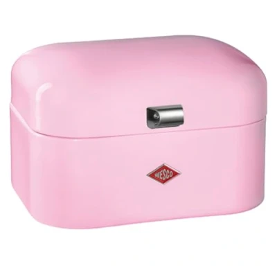 Imagen de WESCO Panera Single Grandy en color rosa, chapa de acero pulverizada, orificios ventilación y mango estable, 22 x 26,8 17,5 cm
