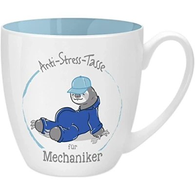 Imagen de GRUSS &amp; CO Taza antiestrés con diseño de mecánico, 45 cl, New Bone China, regalo divertido, 45497