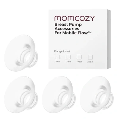Imagen de Momcozy Inserto de Brida Mobile Flow M9 Upgrade 19mm, Accesorios Repuesto Originales para Extractor Leche Upgrade, 4 Unidades (19mm)