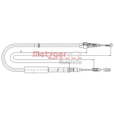 Imagen de METZGER 10.7513 Cable de Freno Mano Atrás izquierda, izquierda 1130/923 Discos COFLE