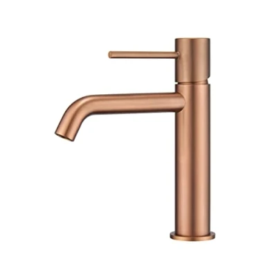 Imagen de MICE Grifo monomando de lavabo fabricado en latón 2 vias agua Fria/Caliente Griferia baño para color Negro Mate (Oro Rosa Cepillado)