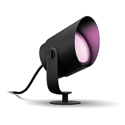 Imagen de Philips Hue Foco inteligente de exterior Lily XL, con adaptador Bajo Voltaje, Luz Blanca y Colores, Compatible Alexa Google Home, Color Negro