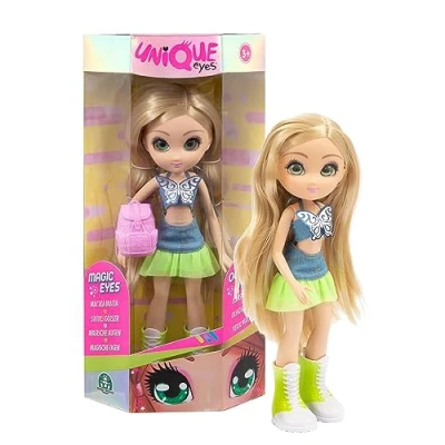 Imagen de Giochi Preziosi Unique Eyes, Muñeca de 25 cm, Amy, con su Mirada Que te Sigue a los Ojos, Ropa Primavera Verano, Juguete para niños Partir 3 años, MYM443