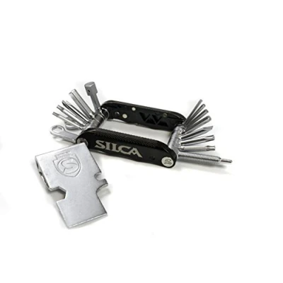 Imagen de SILCA Multiherramienta venti 20 herramientas de diseño con enfoque minimalista multiherramientas acero acabado endurecido barras laterales aluminio Negro/Plata