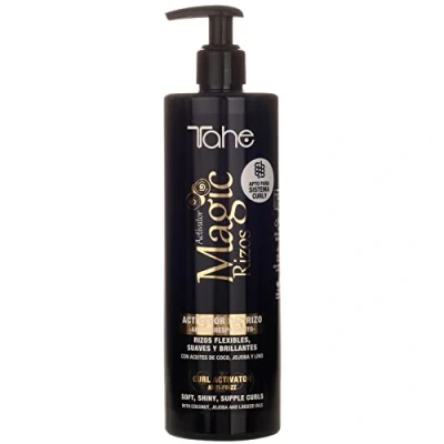 Imagen de Tahe Magic Rizos Activador del rizo antiencrespamiento Activator apto para el Método Curly (500 ml (Paquete de 1))