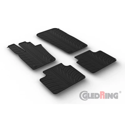 Imagen de Gledring 0820 Juego de alfombrillas suelo Caucho delante y detrás 4 negro 750mm 550mm