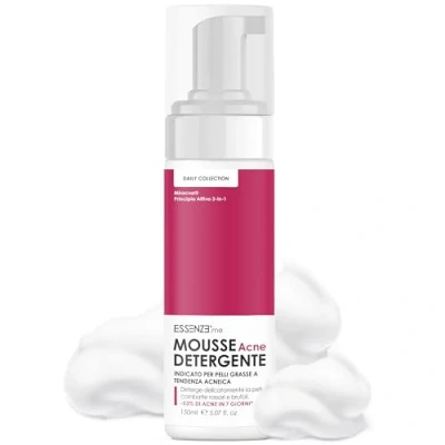 Imagen de Essenze Espuma limpiadora facial antiacné desmaquillante con acción calmante Elimina impurezas y exceso de sebo Para pieles tendencia al acné, grasa sensible 150 ml