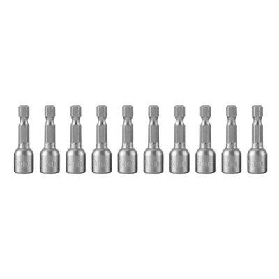 Imagen de Akozon Juego de llaves magnéticas tuercas hexagonales 8mm 10pcs / set 1/4 &quot;Shank Metric para taladros 42mm Largo