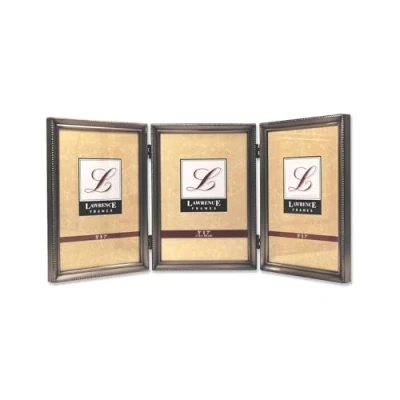 Imagen de Lawrence Frames Diseño de borde cuentas, triple 5 x 7, peltre