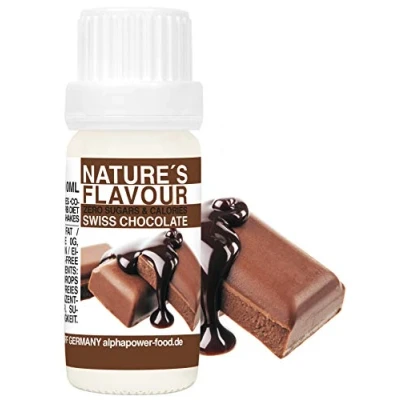 Imagen de ALPHAPOWER FOOD Aromas alimentarios por repostería y bebidas I 10ml Vegano, Chocolate suizo 100% naturales con Sabor Premium saborizante sin azucar Flavdrops, Flavor Drops liquida