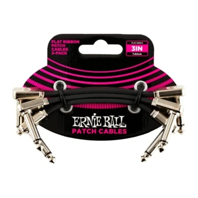 Imagen de Ernie Ball Cable de conexión plano para pedales, 7,6 cm, 3 unidades
