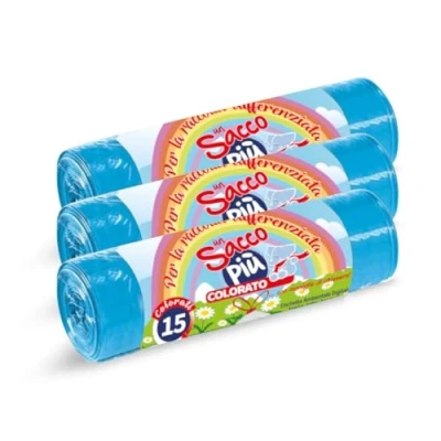 Imagen de HOME LINE 45 Bolsas de basura 40 litros 55 x 65 cm, antiolores con asas para tirar y cerrar recogida selectiva Antigoteo, ultrarresistentes, color azul