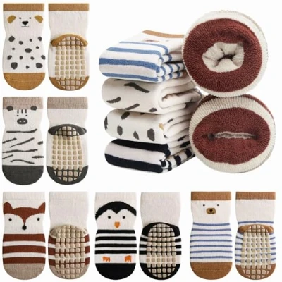 Imagen de Charmi Calcetines Termicos Antideslizantes Invierno Bebe Pack de 5 Pingüino Zorro Oso 3 Años (Tamaño del Fabricante L)