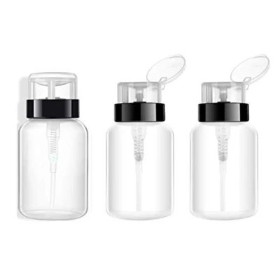 Imagen de 3 unidas 200 ml removedor de esmalte uñas dispensador bomba desmontaje botella vacía líquida para y cosméticos maquillaje