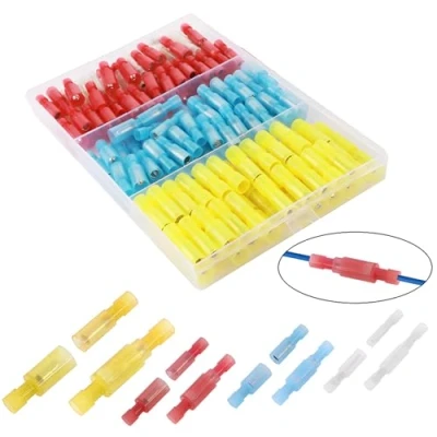 Imagen de CESFONJER170 pcs Conectores eléctricos Mixed Assorted Lug Kit Insulated Spade Wire Conector Crimp Terminal Ring Se (Blanco 17 pares, Rojo 20 Azul 26 Amarillo 22 pares)