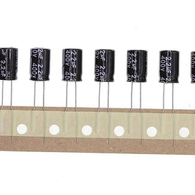 Imagen de 50 Piezas 400V 2.2UF Condensador electrolítico de aluminio enchufable 8x12 8 * 12mm