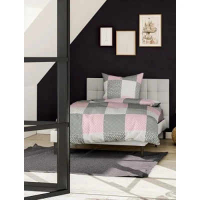Imagen de Bierbaum 13 Ropa de Cama 6277, algodón, Rosa, 135x200 + 80x80 cm