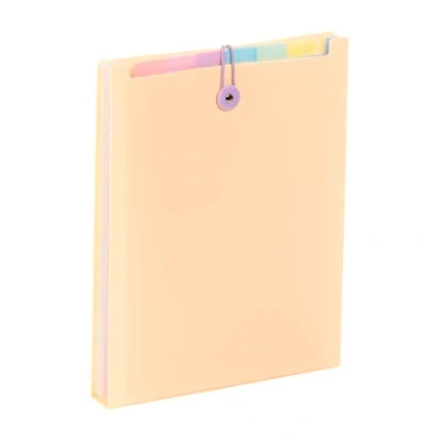 Imagen de Viquel clasificador de 6 posiciones para mochila, organizador bolsas Rainbow Pastel, vertical A4, color beige