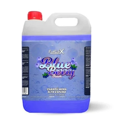 Imagen de FULLCARX Blueberry Foam 5 Litros Champú Azul Espuma Activa, Alta Concentración Encapsula Suciedad Alto Poder Espumante con Lanza Foamer, Jabón Limpiador Lavado, Producto Limpieza Detailing Profesional