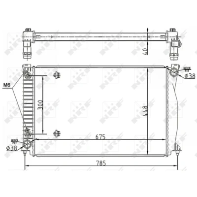 Imagen de NRF 53105 Radiador, refrigeración del motor Aluminio 675 448 40 Aletas soldadas AUDI: A6 C6 Berlina, Allroad