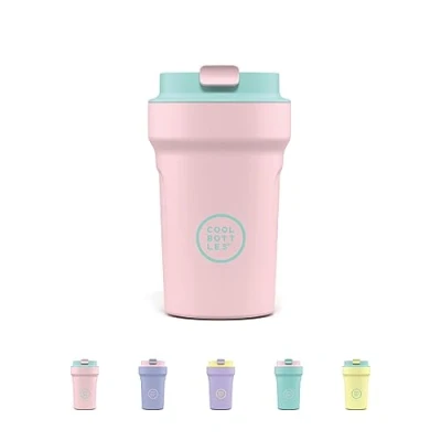 Imagen de Cool Bottles Paradise Tumbler Vaso Térmico de Acero Inoxidable 350 ml Ibiza Rosa y Turquesa Tapa Hermética Bebidas frías 10 horas calientes 5 Acabado Antimanchas