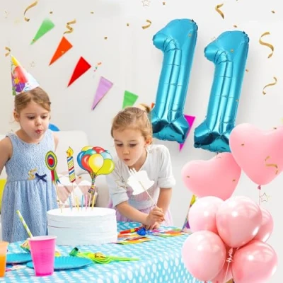 Imagen de Globos de Cumpleãnos Numeros 11 Azul,101 CM Globo Gigantes Grandes Decoracion,Globo Numero Niño Niña Adultos decorazione,Vuelan con Helio