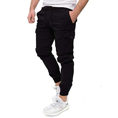 Imagen de PITTMAN Darius Pantalones Cargo Chino de Hombre Slim Fit Algodón con Stretch, Negro (Black 194008), W33/L32