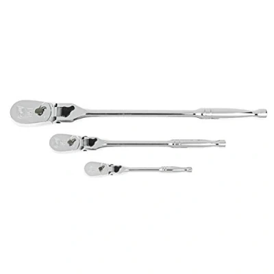 Imagen de GearWrench Juego de 3 trinquetes lágrima cabeza flexible bloqueo 84 dientes 1/4&quot;, 3/8&quot; y 1/2&quot;