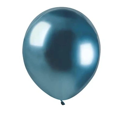 Imagen de Paquete 100 globos metalizados en latex natural Premium Quality A50 (Ø 13cm / 5&quot;), azul metalizado