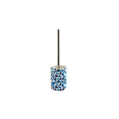 Imagen de MSV Calula Escobilla de baño y Soporte, Acero Inoxidable, Azul, Ø9,5 / Alto Total 37