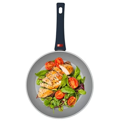 Imagen de Progress BW10824EU7 Thermo Handle Sartén de 24 cm, antiadherente, todo tipo placas, inducción, gas, eléctrica, el cambio color del mango indica la temperatura al precalentar, aluminio forjado