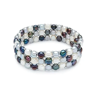 Imagen de Valero Pearls Modeschmuck SÜßWASSER Zuchtperle Pulsera, Mujer, Talla: One Size, Silber