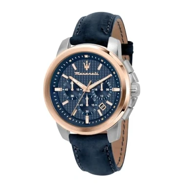 Imagen de Maserati Successo Reloj Hombre, Cronógrafo, en Acero, PVD Oro Rosa, Cuero R8871621015
