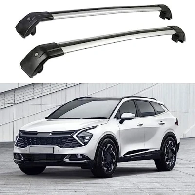 Imagen de SOUTES 2 Piezas Barras de Techo Coche para KIA Sportage 2022 2023, Aluminio Portaequipajes Rieles Transversales Carga Transporte Auto Accesorios