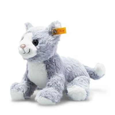 Imagen de Steiff Cassie Gato de Peluche (26 cm), Color Azul y Blanco