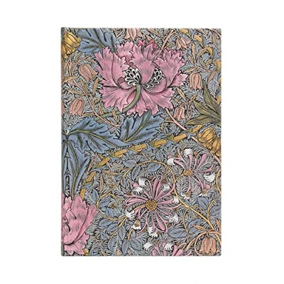 Imagen de Morris Pink Honeysuckle (William Morris) Midi Unlined Hardcover Journal: Hardcover, 120 gsm, ribbon marker, memento pouch, elastic closure, book edge printing