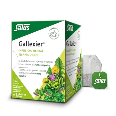 Imagen de Salus Gallexier 15 Sobres Elaborado con una Selecta Mezcla de 9 Plantas Medicinales Contribuye al Buen Funcionamiento del Sistema Digestivo Ayuda a Realizar Correcta Digestión