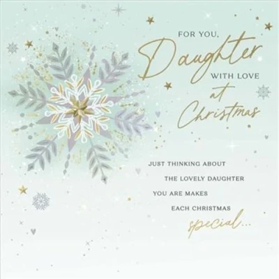 Imagen de UK Greetings Tarjeta de Navidad para hija, diseño copos nieve