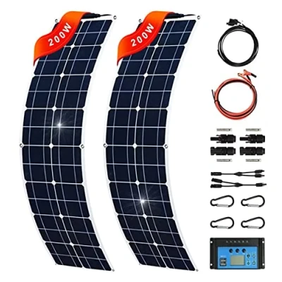Imagen de Panel Solar Flexible De 400W con Regulador 40A Paneles Solares 12V 24V para Casas Móviles/Caravanas/Yates/Camping/Techos A,400W
