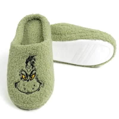 Imagen de United Labels Grinch Pantuflas de felpa para mujer, color verde, forro polar, invierno, diseño navideño, 35/36 EU