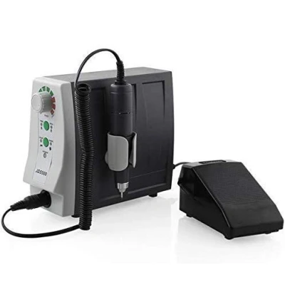 Imagen de Torno Para Uñas Profesional 35000 RPM Especial Centros de Estética Set Manicura y Pedicura con Pedal 4 Fresas Retirar Esmalte Callos, Empujar Cutículas, Limar Salida DC30V
