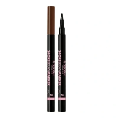 Imagen de Deborah Milano 24 horas Brow Marker, 02 Light Brown, Bolígrafo de cejas efecto microblading larga duración, delinear y rellenar las cejas, 0,8 gr