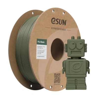 Imagen de eSUN Filamento PLA de 1,75 mm, Basic 3D para impresora 3D, precisión dimensional +/ 0,03 bobina 1 kg (2,2 LBS) Super Speedy verde oliva