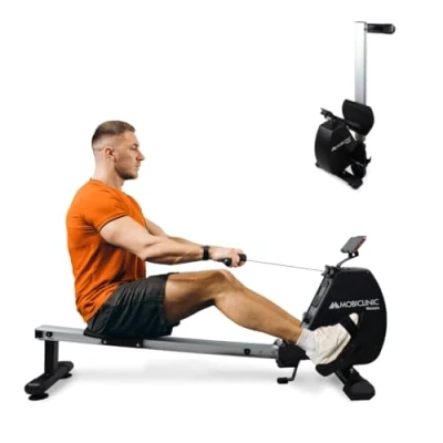Imagen de Mobiclinic® Fitness, Maquina de Remo, RowFit, 8 Niveles Resistencia, Silencioso, Resistencia magnética, Monitor LCD, Soporte para móvil, hasta 120 kg, Volante inercia 6kg, Gym en casa