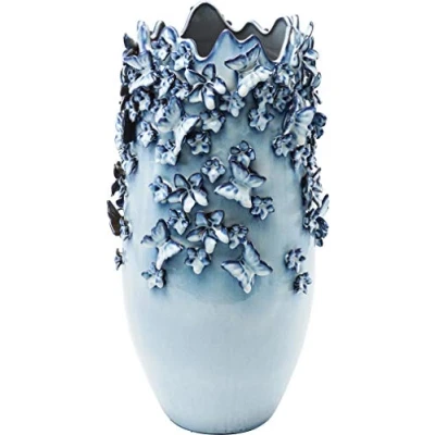 Imagen de Kare Design Florero Mariposas, Azul Claro, 28 X 49.5 Cm, Gres