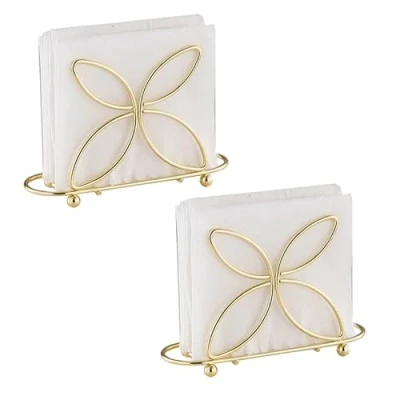 Imagen de Servilletero de Acero Inoxidable para Mesa Metal, Sujeta Servilletas, Soporte Organizador, Juego 2, Dorado