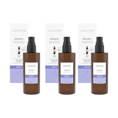 Imagen de Saanea Pack 3 Ambientadores en Spray Dream 100ml. Aroma Musk y Bergamota. Mejora la conciliación del sueño. Te ayuda a dormir más. para bien (3x100ml)
