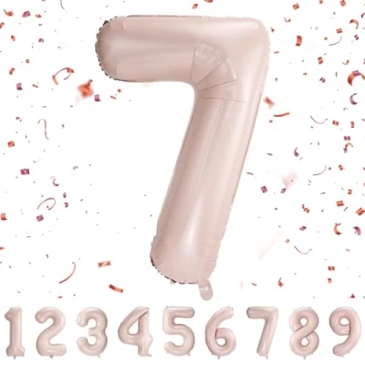 Imagen de Globos de Cumpleãnos 7 Pastel Rosa,101 CM Globo Numeros Gigantes Grandes Decoracion,Globo Numero 7,Globos Niño Niña Adultos,Vuelan con Helio
