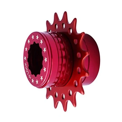 Imagen de Cervus Juego de conversión Cassette Shimano, para Bicicleta Fixie una Sola Velocidad, 16 Dientes, Color Rojo